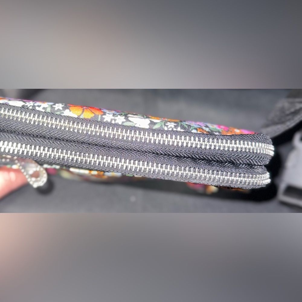 Brighton Floral Crossbody Belt Bag - Black with Multicolor Flowers - Picture 2 of 2